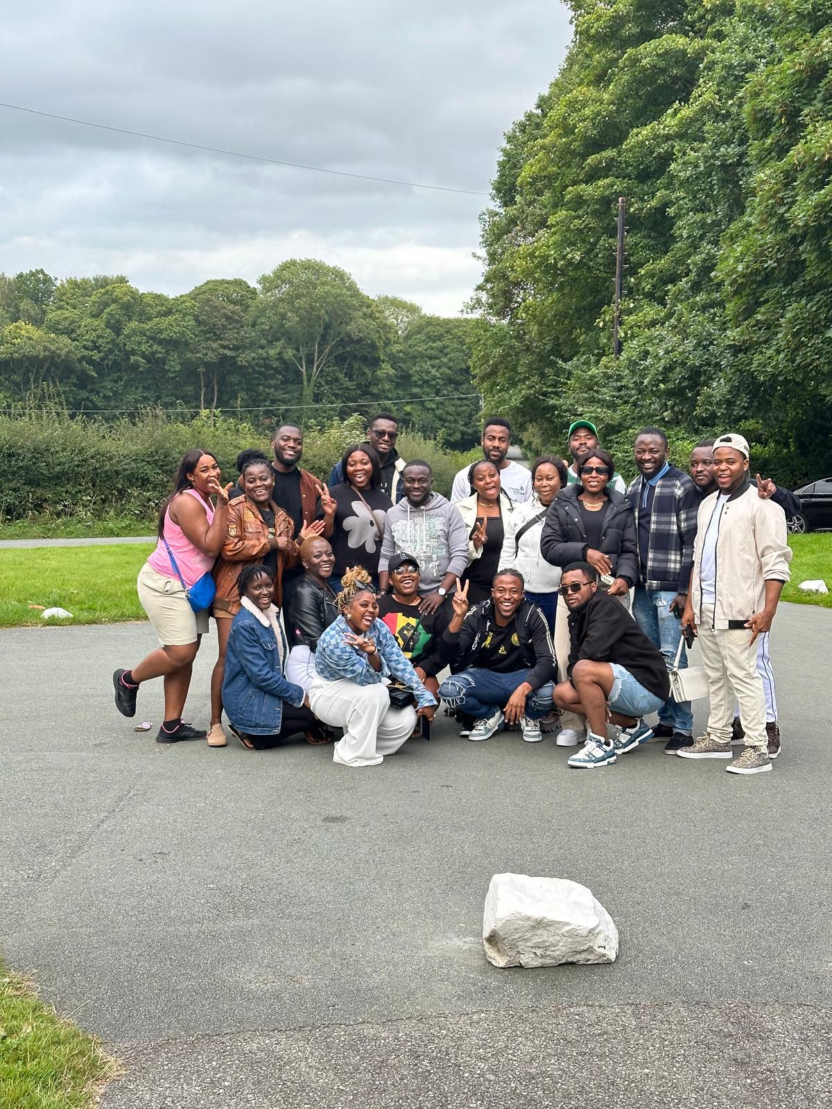 CAMUK members gathered outdoors on a community hike